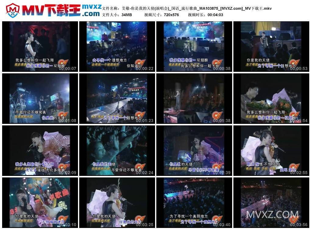 艾敬-你是我的天使(演唱会)_国语_流行歌曲_MA103875